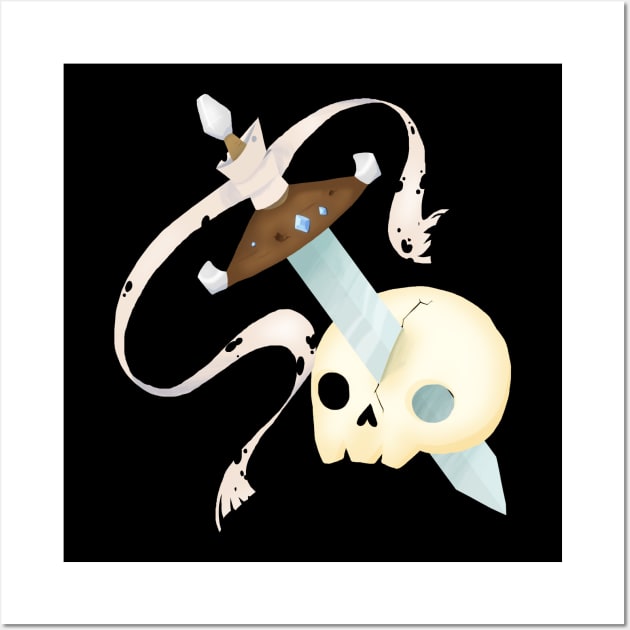 Skull with sword Wall Art by KamyShek89